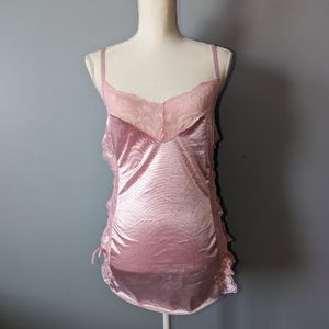 Y2K pink satin cami top